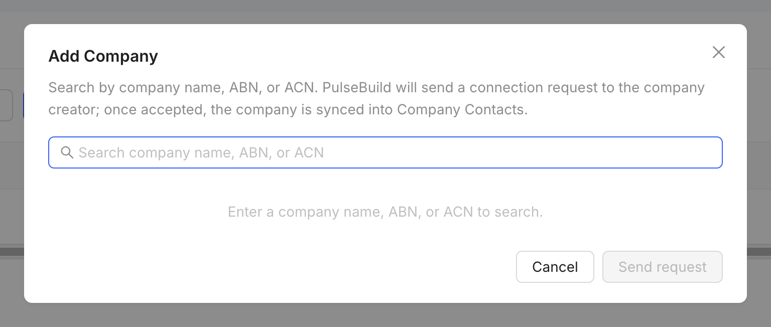 Add Company Contact form