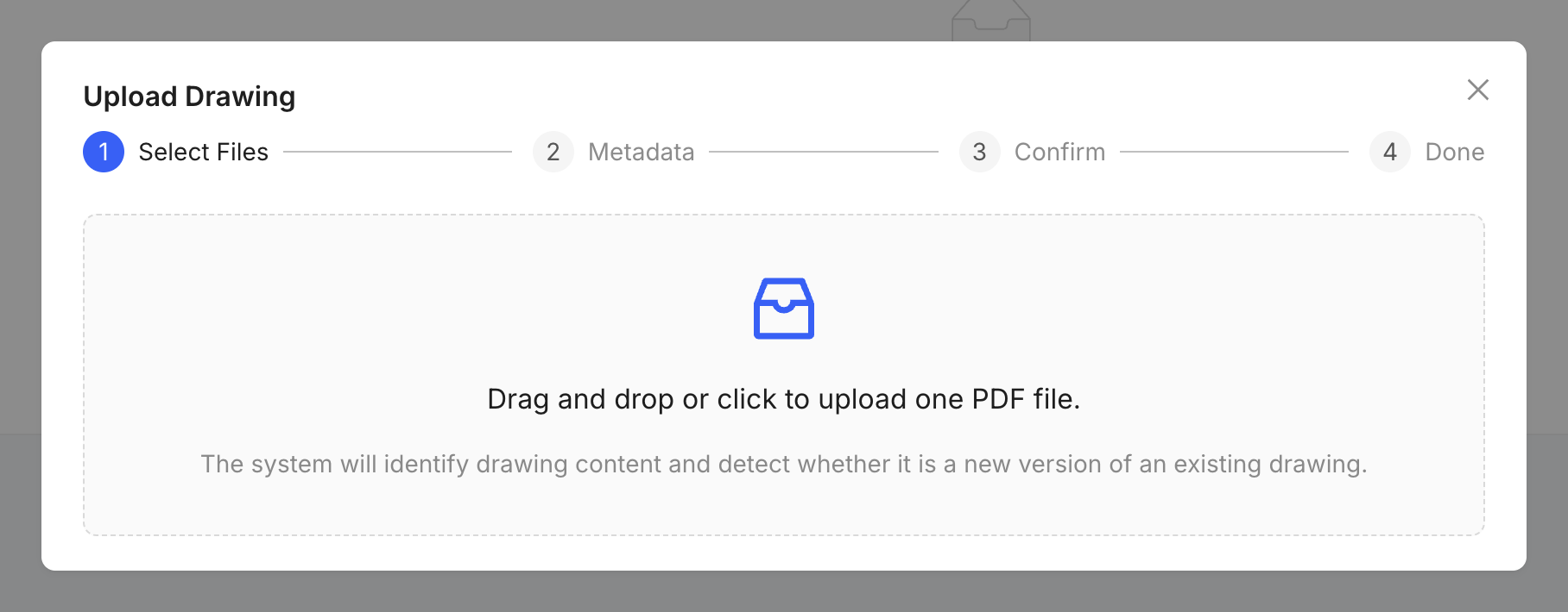 Drawing upload form